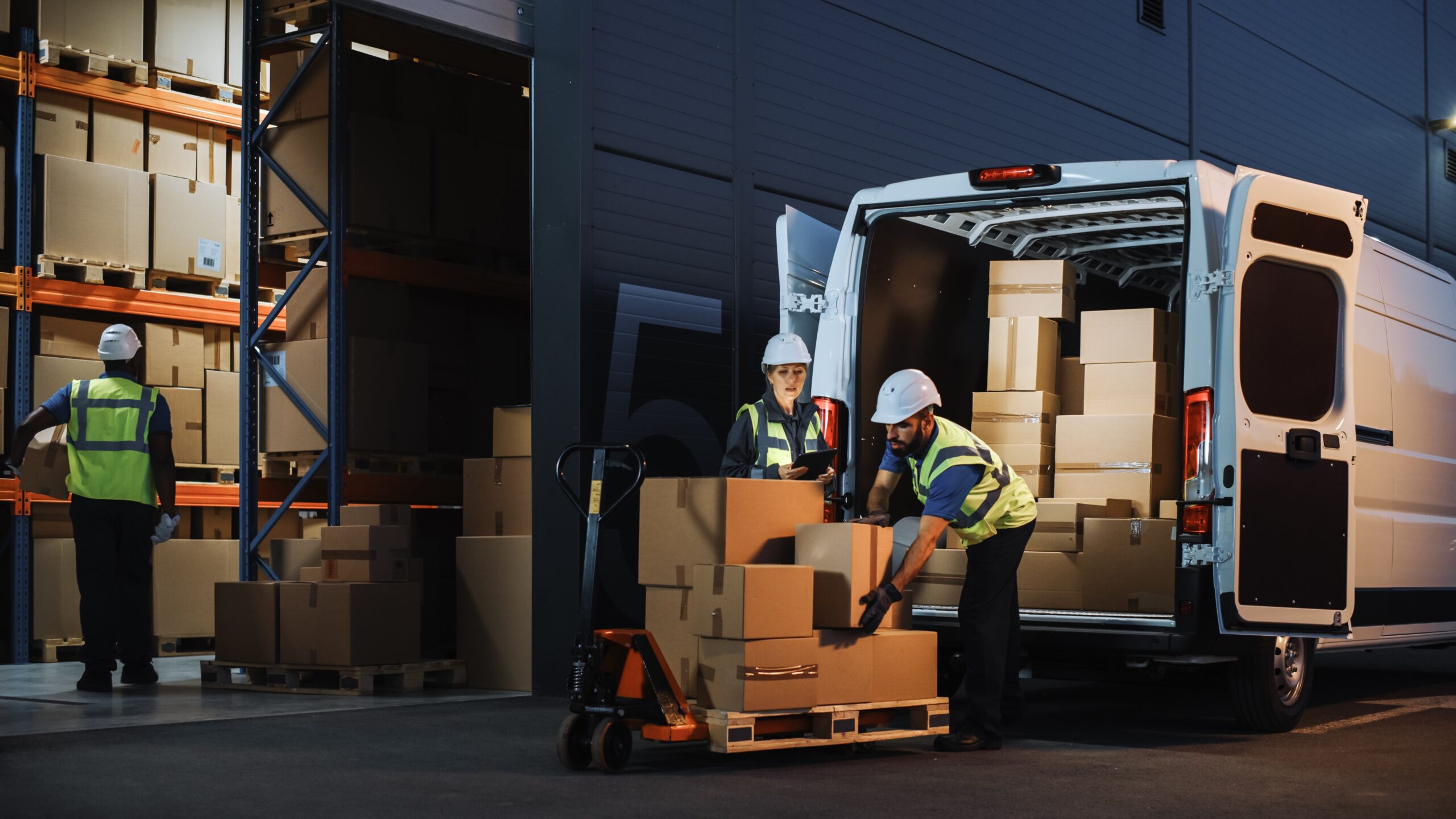 fulfillment warehouse packing a van